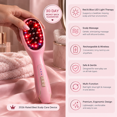 Red & Blue Light Therapy Scalp Massage Comb