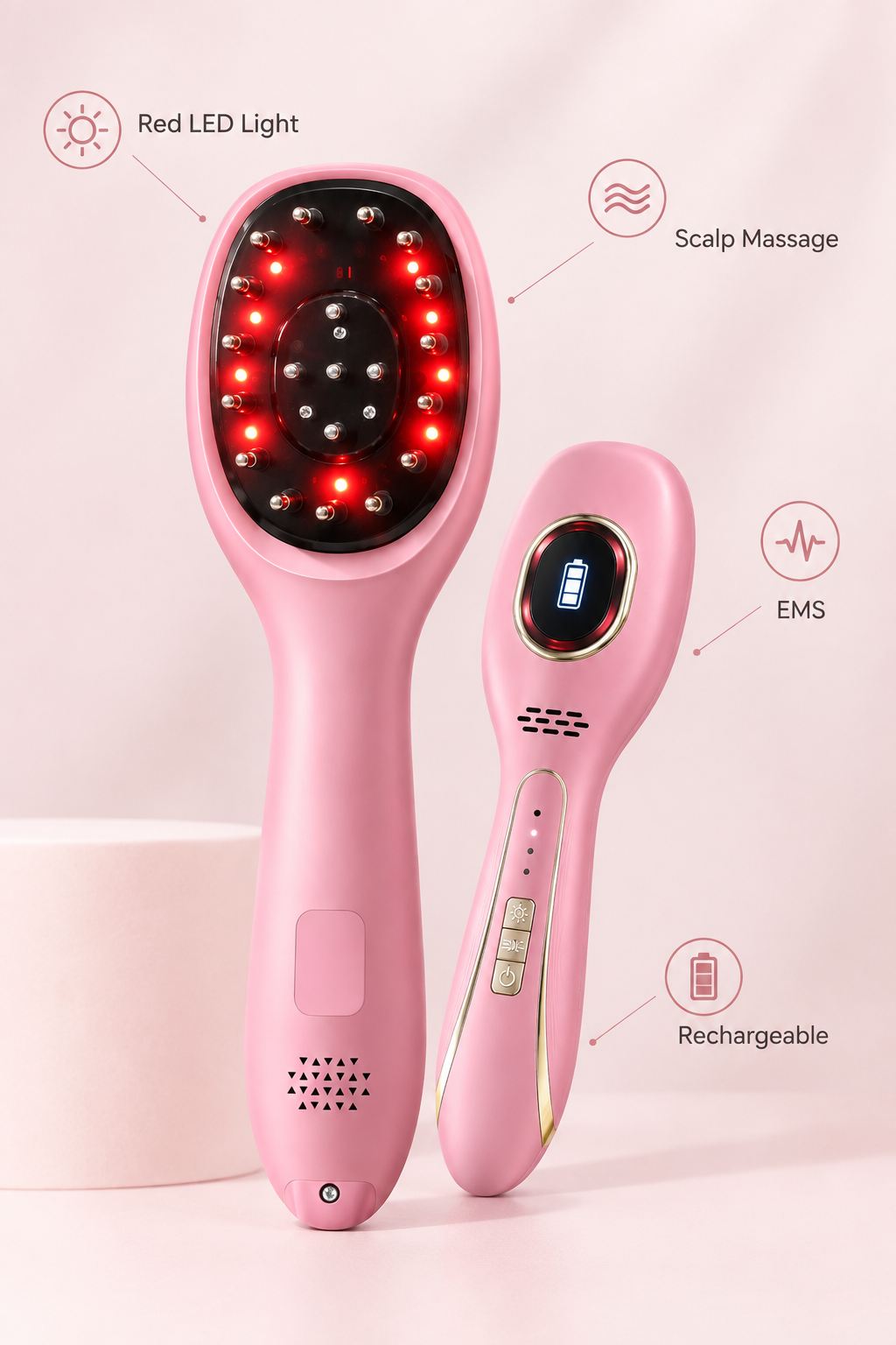 Red & Blue Light Therapy Scalp Massage Comb